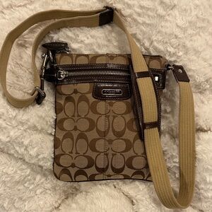 Coach Brown and Tan Crossbody Bag
